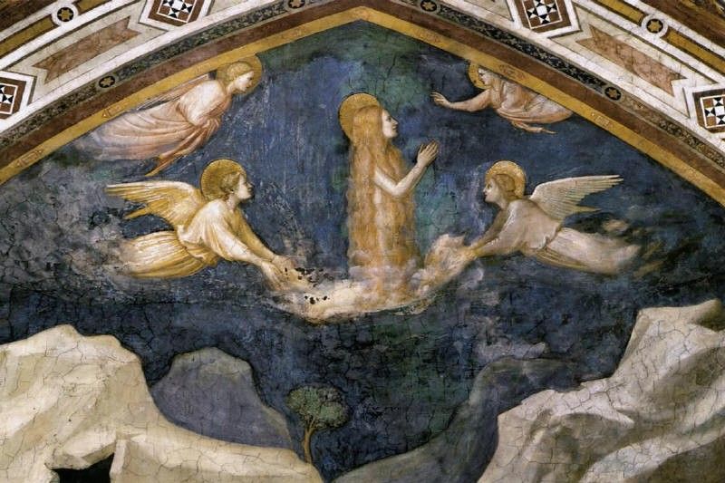 Unknown Life of Mary Magdalene Mary Magdalene Speaking to the Angels By Giotto di Bondone